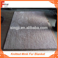 Top Quality Dyed Pink Knitted Mink Fur Blanket